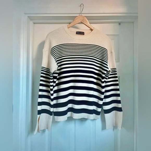 Striped Black and White Sweater - Picture 1 of 5